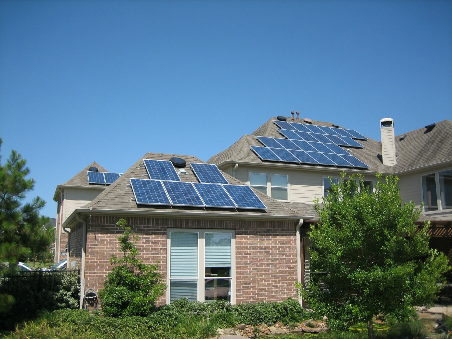 Large house with solar panels