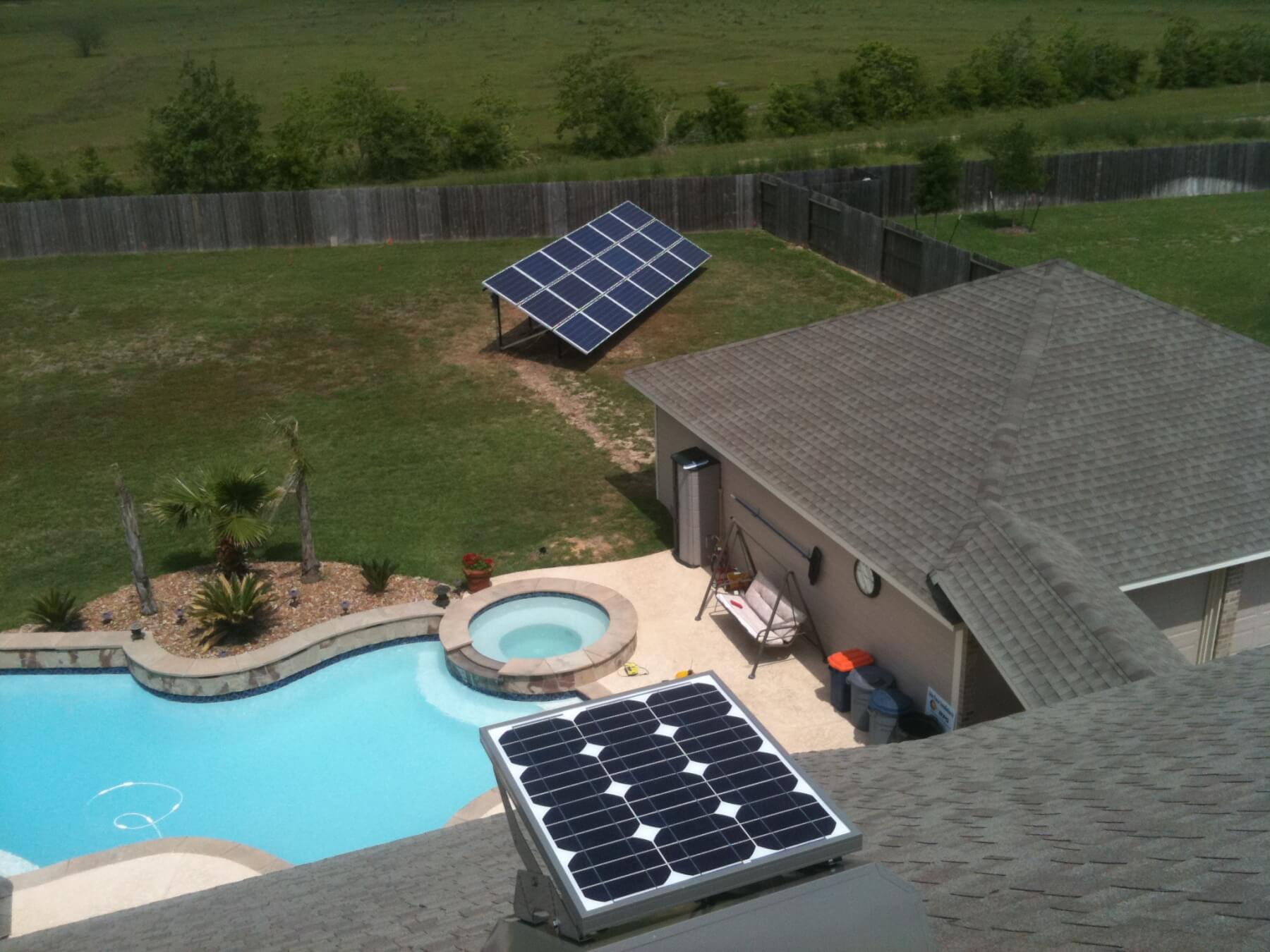 Residential Solar Attic Fan and PV Ground Mount