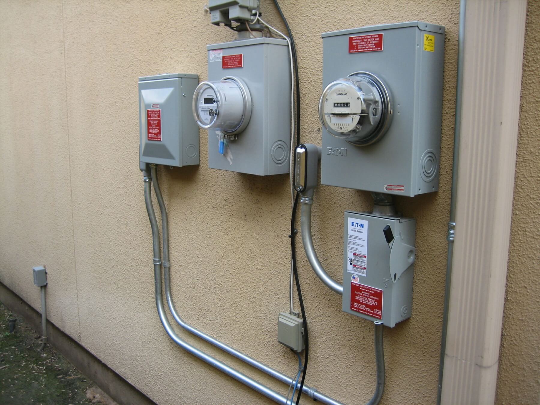 Solar panel utility meters