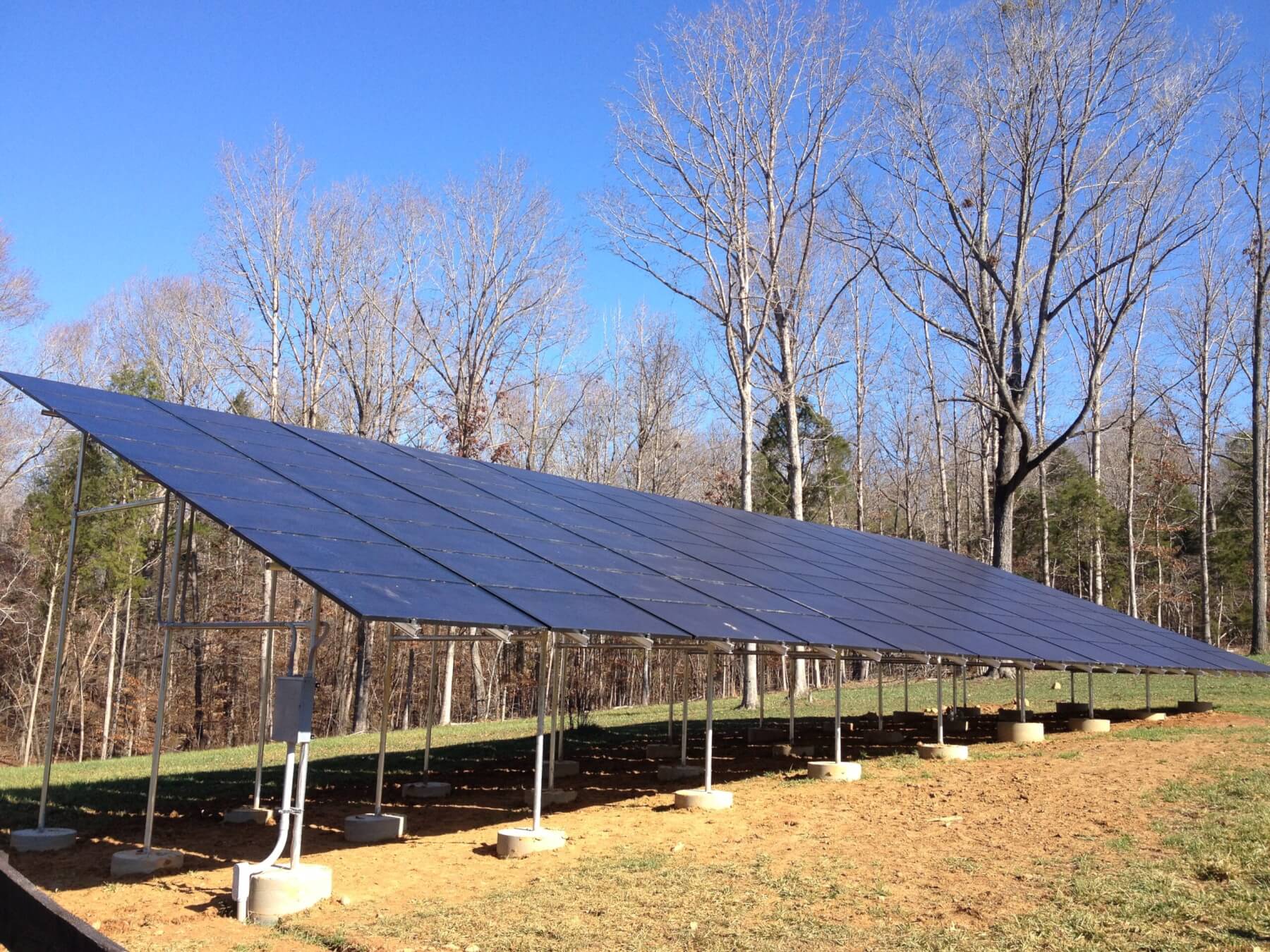 Solar panels under the bright sunlight