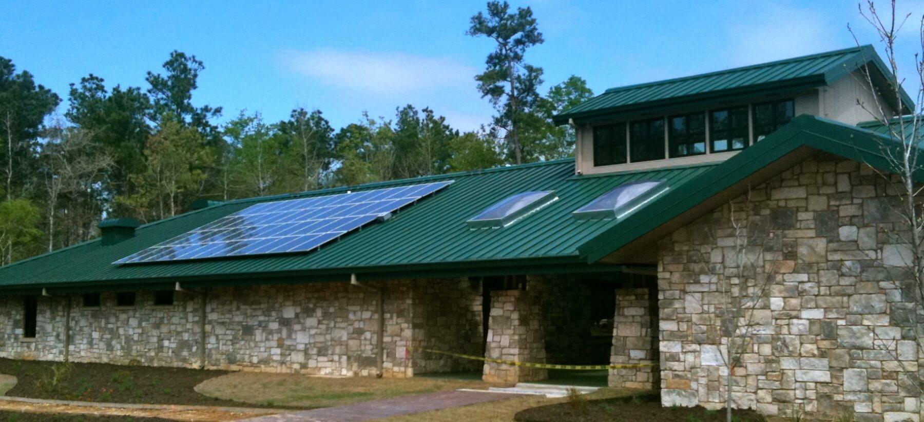 green roof with solar panels installed