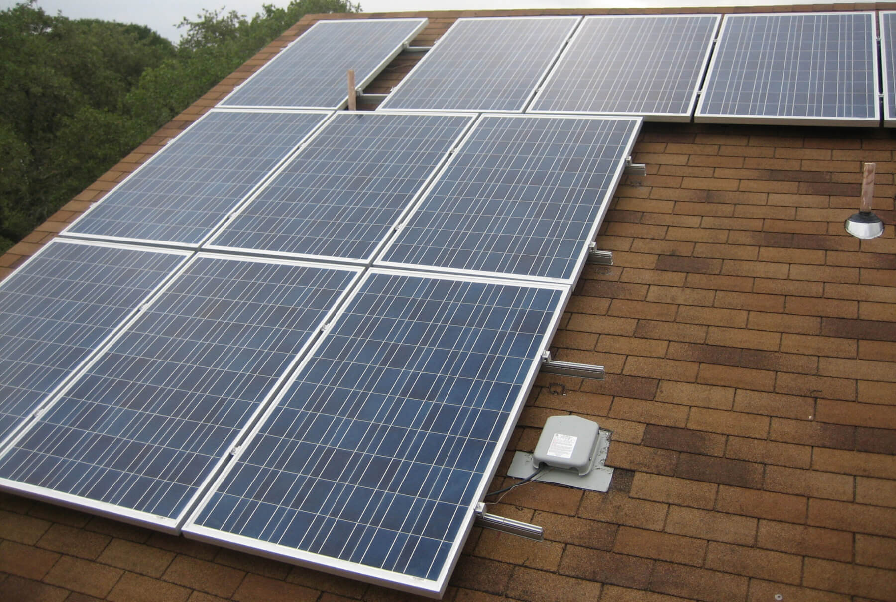 Roof with solar panels